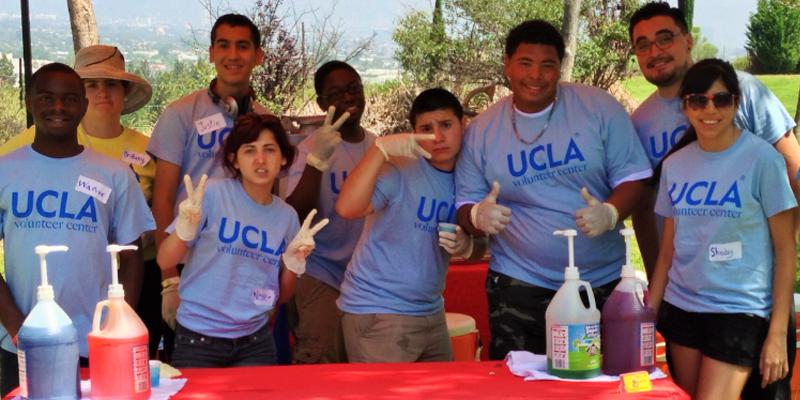 Students in UCLA logo shirts