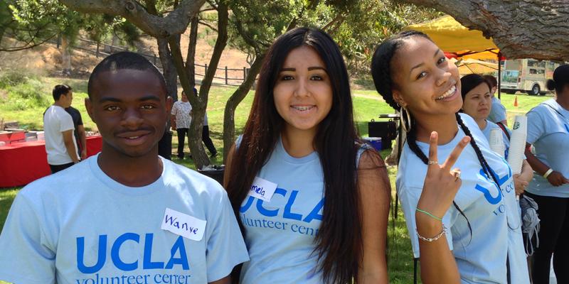 Students in UCLA logo shirts