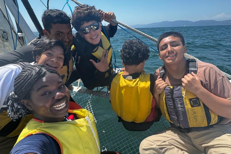 group picture at a sailing trip